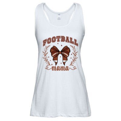 Coquette Bow American Football Mama Thanksgiving Autumn Fall Ladies Essential Flowy Tank