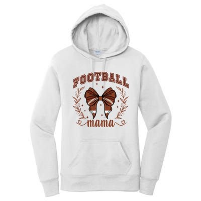 Coquette Bow American Football Mama Thanksgiving Autumn Fall Women's Pullover Hoodie