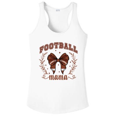 Coquette Bow American Football Mama Thanksgiving Autumn Fall Ladies PosiCharge Competitor Racerback Tank