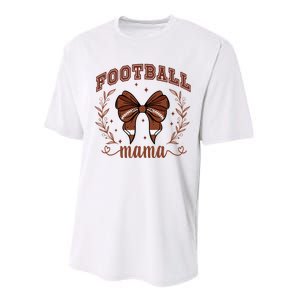 Coquette Bow American Football Mama Thanksgiving Autumn Fall Performance Sprint T-Shirt