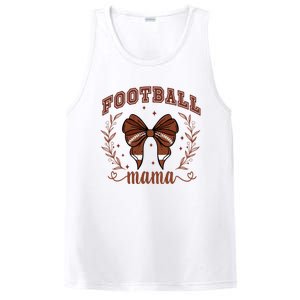 Coquette Bow American Football Mama Thanksgiving Autumn Fall PosiCharge Competitor Tank