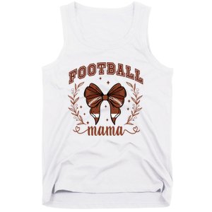 Coquette Bow American Football Mama Thanksgiving Autumn Fall Tank Top