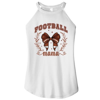 Coquette Bow American Football Mama Thanksgiving Autumn Fall Women’s Perfect Tri Rocker Tank