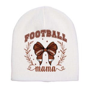 Coquette Bow American Football Mama Thanksgiving Autumn Fall Short Acrylic Beanie