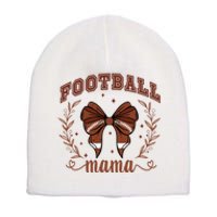 Coquette Bow American Football Mama Thanksgiving Autumn Fall Short Acrylic Beanie