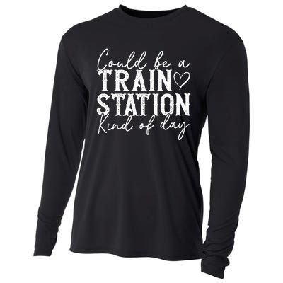 Could Be A Train Station Kinda Day Cooling Performance Long Sleeve Crew