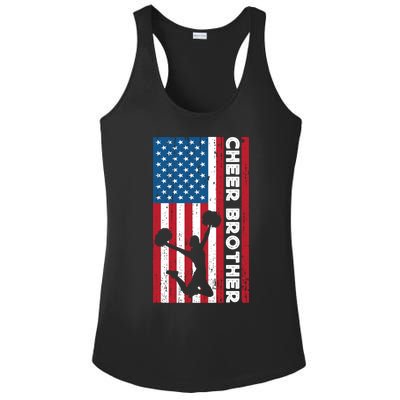 Cheer Brother Bro Cheerleader Brother American Flag Gift Ladies PosiCharge Competitor Racerback Tank