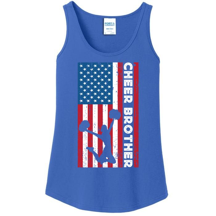 Cheer Brother Bro Cheerleader Brother American Flag Gift Ladies Essential Tank