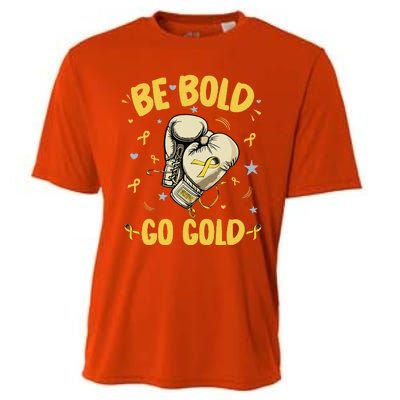 Childhood Be Bold Go Gold Childhood Cancer Awareness Boxing Cooling Performance Crew T-Shirt