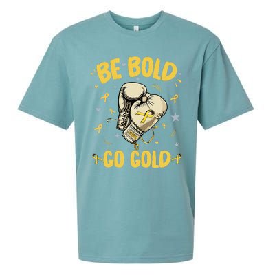 Childhood Be Bold Go Gold Childhood Cancer Awareness Boxing Sueded Cloud Jersey T-Shirt