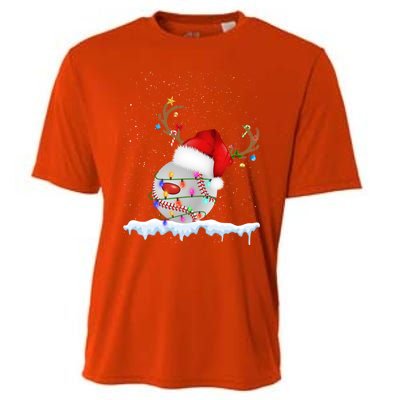 Christmas Baseball Ball Santa Hat Xmas Catcher Pitcher Meaningful Gift Cooling Performance Crew T-Shirt