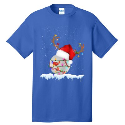 Christmas Baseball Ball Santa Hat Xmas Catcher Pitcher Meaningful Gift Tall T-Shirt