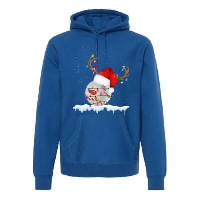 Christmas Baseball Ball Santa Hat Xmas Catcher Pitcher Meaningful Gift Premium Hoodie