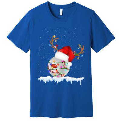 Christmas Baseball Ball Santa Hat Xmas Catcher Pitcher Meaningful Gift Premium T-Shirt