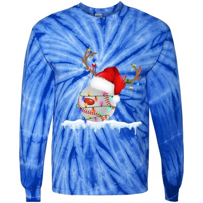 Christmas Baseball Ball Santa Hat Xmas Catcher Pitcher Meaningful Gift Tie-Dye Long Sleeve Shirt