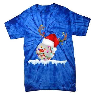 Christmas Baseball Ball Santa Hat Xmas Catcher Pitcher Meaningful Gift Tie-Dye T-Shirt