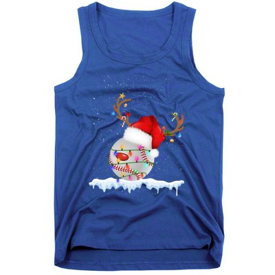 Christmas Baseball Ball Santa Hat Xmas Catcher Pitcher Meaningful Gift Tank Top