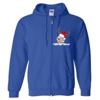 Christmas Baseball Ball Santa Hat Xmas Catcher Pitcher Meaningful Gift Full Zip Hoodie