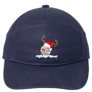 Christmas Baseball Ball Santa Hat Xmas Catcher Pitcher Meaningful Gift 7-Panel Snapback Hat