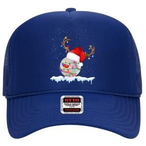 Christmas Baseball Ball Santa Hat Xmas Catcher Pitcher Meaningful Gift High Crown Mesh Back Trucker Hat