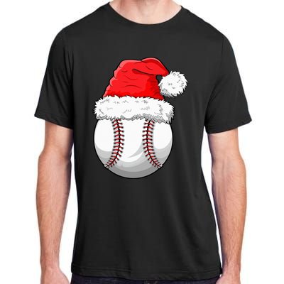 Christmas Baseball Ball Santa Hat Funny Sport Xmas Adult ChromaSoft Performance T-Shirt