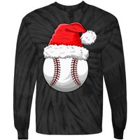 Christmas Baseball Ball Santa Hat Funny Sport Xmas Tie-Dye Long Sleeve Shirt