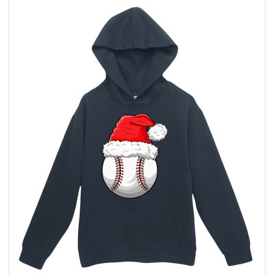 Christmas Baseball Ball Santa Hat Funny Sport Xmas Urban Pullover Hoodie