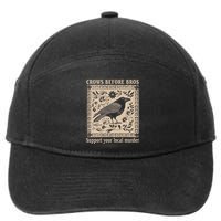 Crows Before Bros Support Your Local Murder Funny Halloween 7-Panel Snapback Hat