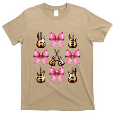 Coquette Bow Bass Player Bassist Guitarist Guitar Ribbon Mom T-Shirt