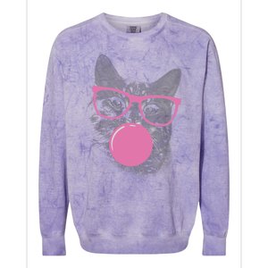 Cat Blowing Bubble Gum Colorblast Crewneck Sweatshirt