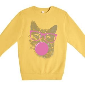 Cat Blowing Bubble Gum Premium Crewneck Sweatshirt