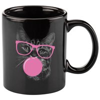 Cat Blowing Bubble Gum 11oz C Handle Ceramic Mug