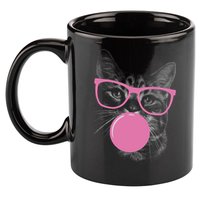 Cat Blowing Bubble Gum 11oz C Handle Ceramic Mug
