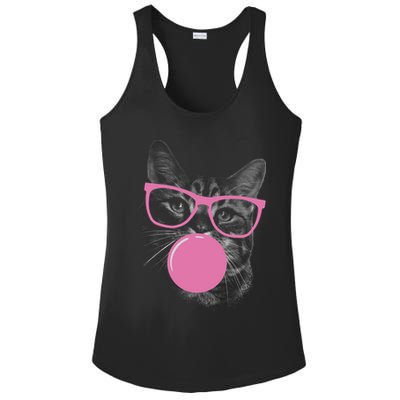 Cat Blowing Bubble Gum Ladies PosiCharge Competitor Racerback Tank