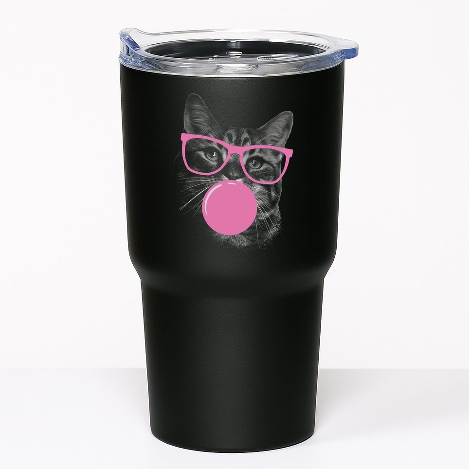 Cat Blowing Bubble Gum Tumbler