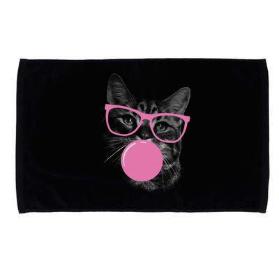 Cat Blowing Bubble Gum Microfiber Hand Towel