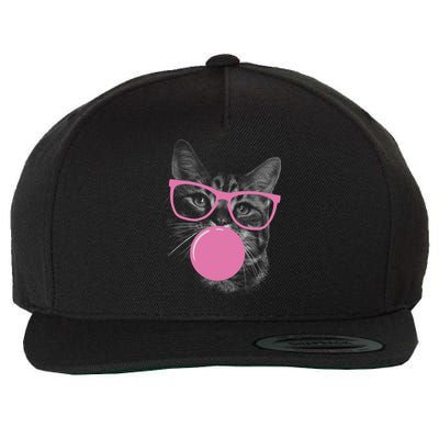Cat Blowing Bubble Gum Wool Snapback Cap