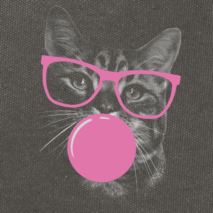 Cat Blowing Bubble Gum Cotton Canvas Backpack