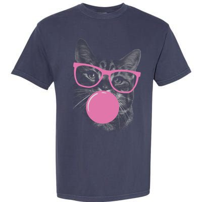 Cat Blowing Bubble Gum Garment-Dyed Heavyweight T-Shirt