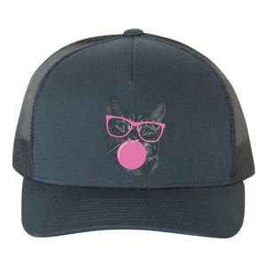 Cat Blowing Bubble Gum Yupoong Adult 5-Panel Trucker Hat