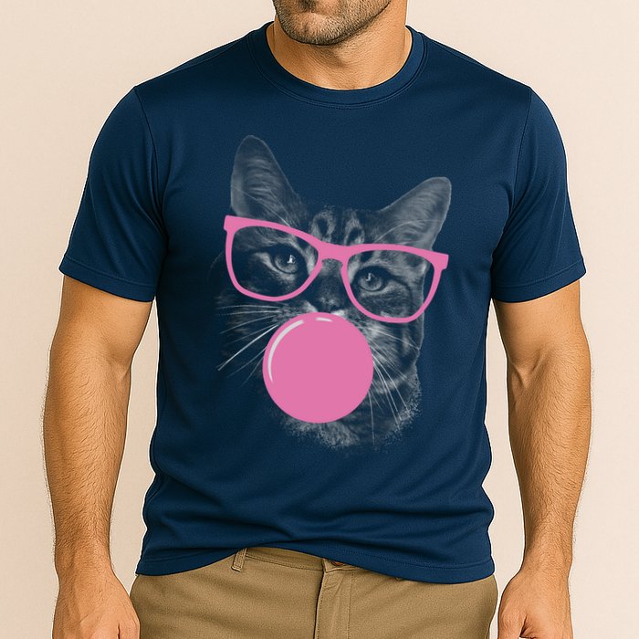 Cat Blowing Bubble Gum Performance Shirt