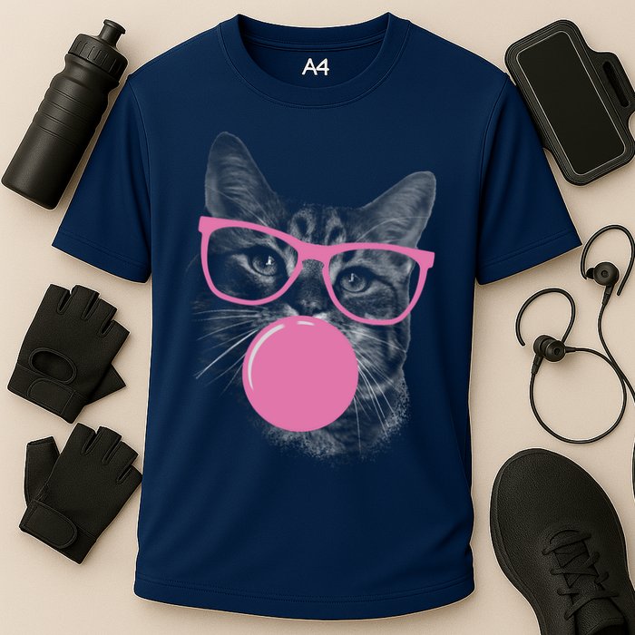 Cat Blowing Bubble Gum Performance Shirt
