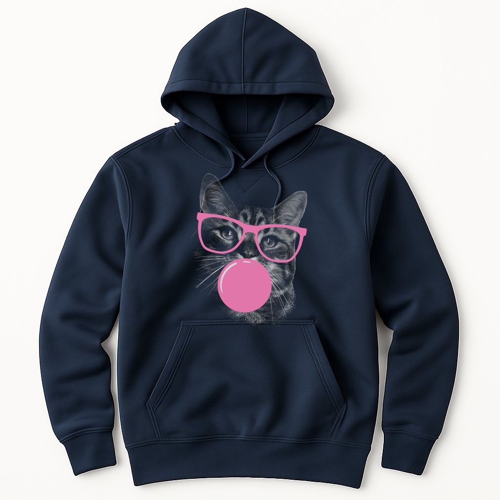 Cat Blowing Bubble Gum Hoodie