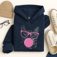 Cat Blowing Bubble Gum Hoodie