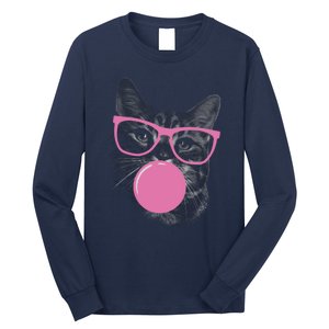 Cat Blowing Bubble Gum Long Sleeve Shirt