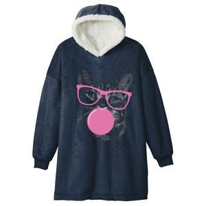 Cat Blowing Bubble Gum Hooded Wearable Blanket