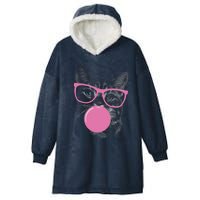 Cat Blowing Bubble Gum Hooded Wearable Blanket