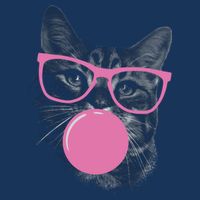 Cat Blowing Bubble Gum 7-Panel Snapback Hat