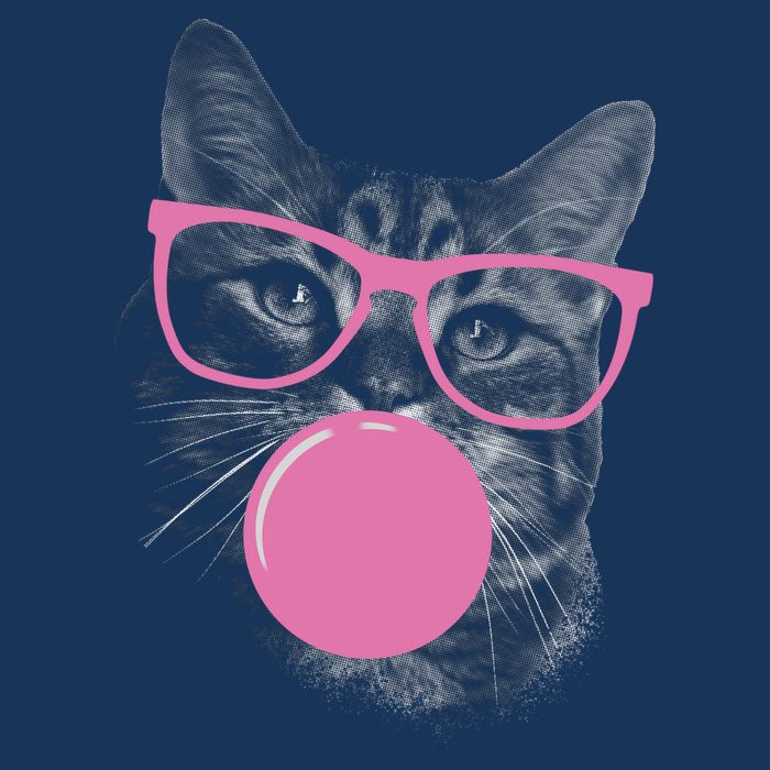 Cat Blowing Bubble Gum 7-Panel Snapback Hat