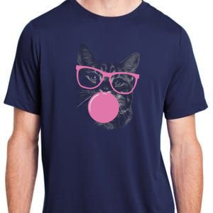 Cat Blowing Bubble Gum Adult ChromaSoft Performance T-Shirt